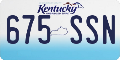 KY license plate 675SSN