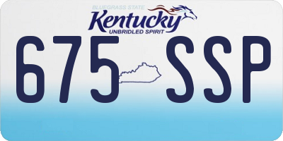 KY license plate 675SSP