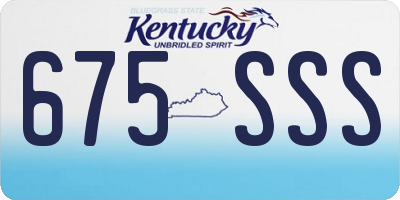 KY license plate 675SSS