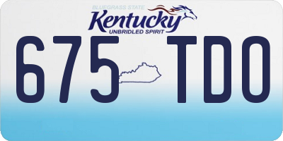 KY license plate 675TDO