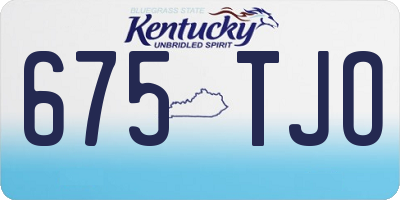KY license plate 675TJO