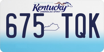 KY license plate 675TQK