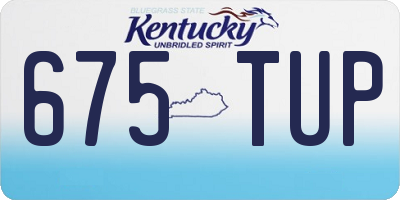 KY license plate 675TUP