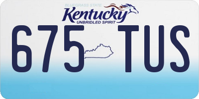 KY license plate 675TUS