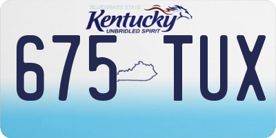 KY license plate 675TUX