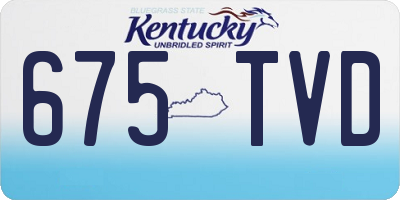 KY license plate 675TVD