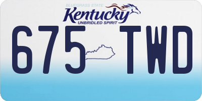 KY license plate 675TWD
