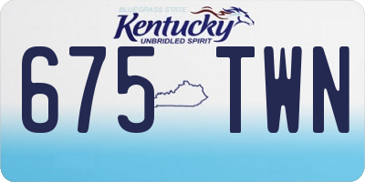KY license plate 675TWN