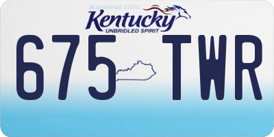 KY license plate 675TWR