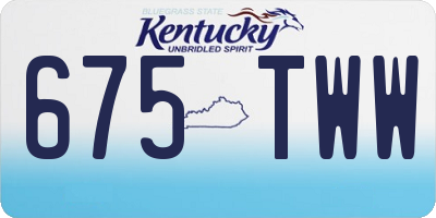 KY license plate 675TWW