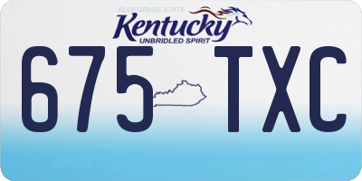 KY license plate 675TXC