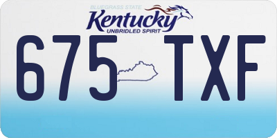 KY license plate 675TXF