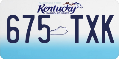 KY license plate 675TXK