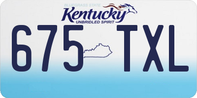 KY license plate 675TXL