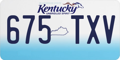 KY license plate 675TXV