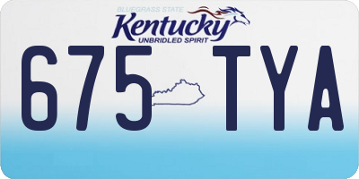 KY license plate 675TYA