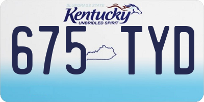 KY license plate 675TYD