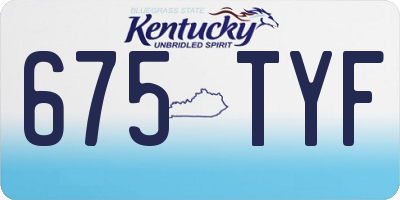 KY license plate 675TYF