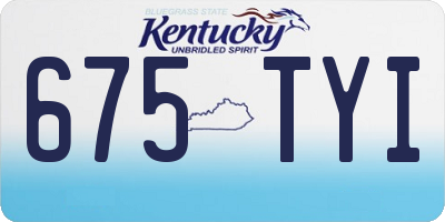 KY license plate 675TYI