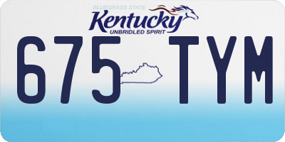 KY license plate 675TYM