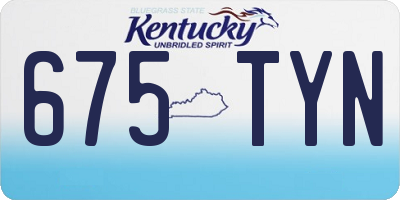 KY license plate 675TYN