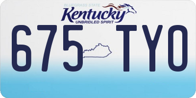 KY license plate 675TYO