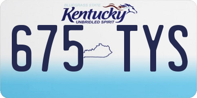 KY license plate 675TYS
