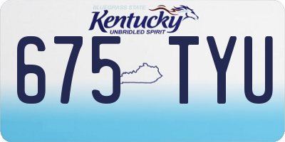 KY license plate 675TYU
