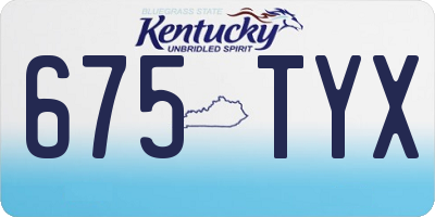 KY license plate 675TYX