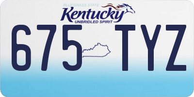 KY license plate 675TYZ