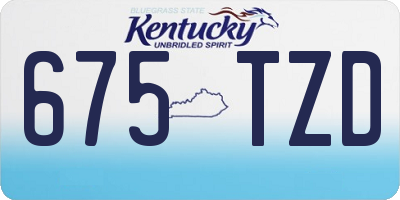 KY license plate 675TZD