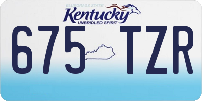 KY license plate 675TZR