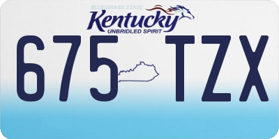 KY license plate 675TZX