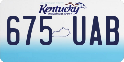 KY license plate 675UAB