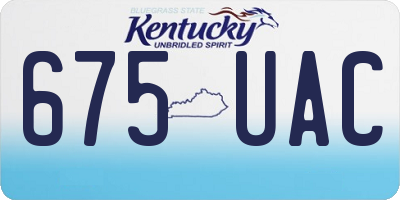 KY license plate 675UAC
