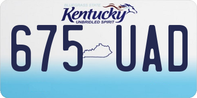 KY license plate 675UAD