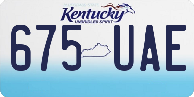 KY license plate 675UAE