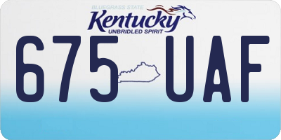KY license plate 675UAF