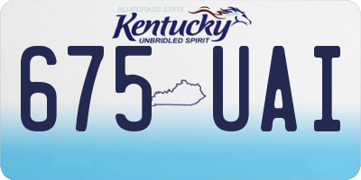 KY license plate 675UAI