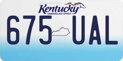 KY license plate 675UAL