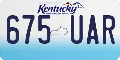 KY license plate 675UAR