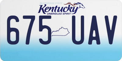 KY license plate 675UAV