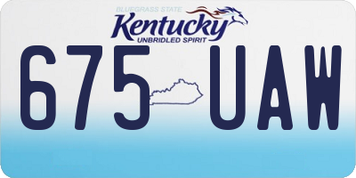 KY license plate 675UAW