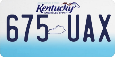 KY license plate 675UAX