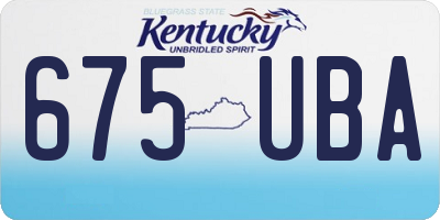 KY license plate 675UBA