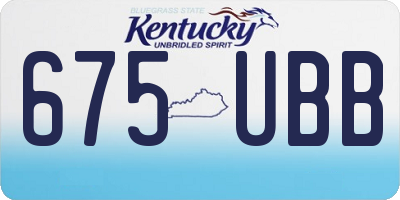 KY license plate 675UBB