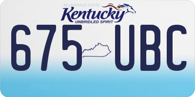 KY license plate 675UBC