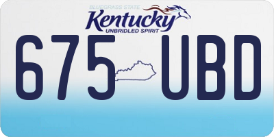 KY license plate 675UBD