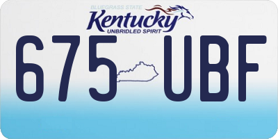 KY license plate 675UBF