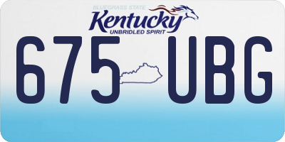 KY license plate 675UBG